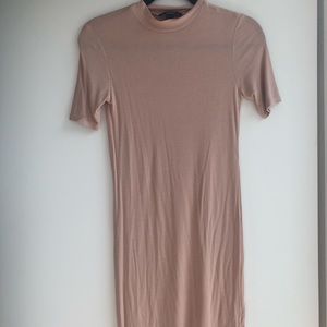 Knit mock neck dress